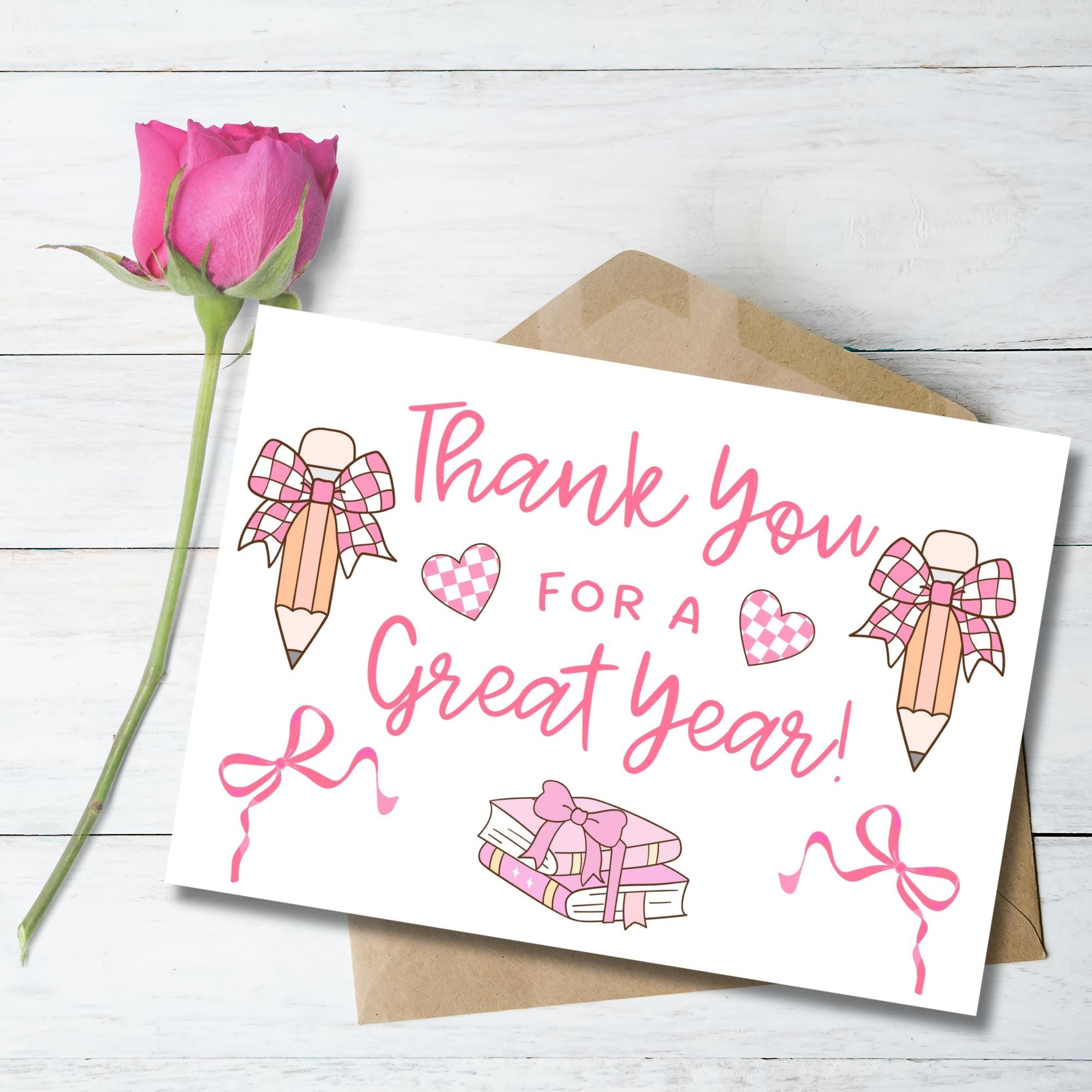 Printable Teacher Thank You Card | Student End of Year Card | Teacher ...