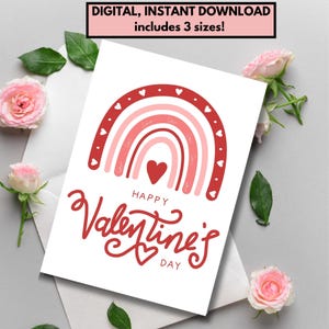 Tarjeta de San Valentín para imprimir / Tarjeta de San Valentín para imprimir / Tarjeta de San Valentín para descargar / Tarjeta de San Valentín para hijo, hija o cónyuge