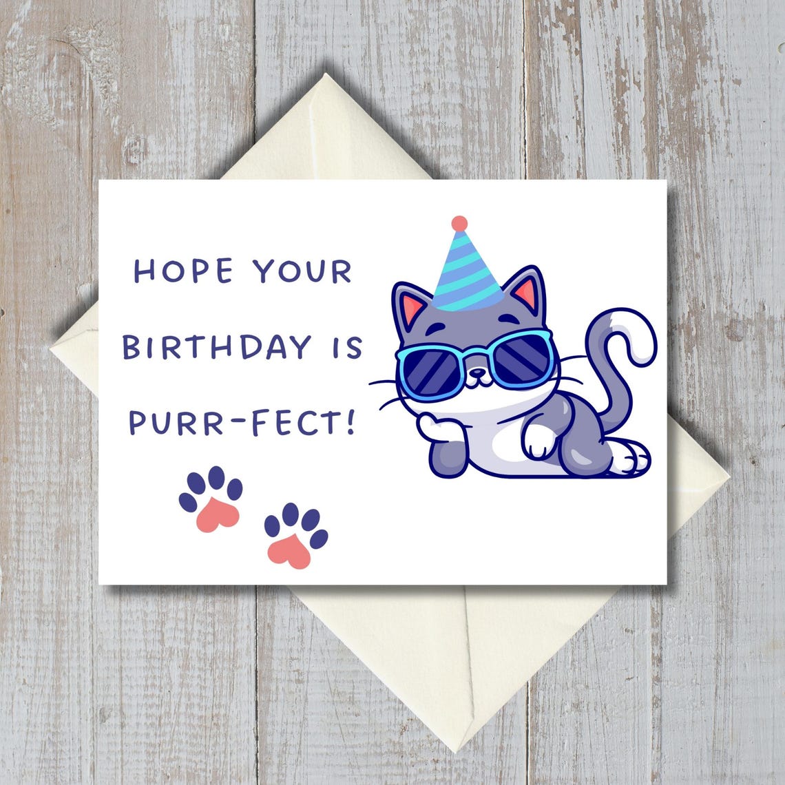 Printable Cat Birthday Card | Funny Birthday Card | Cute Birthday Card ...