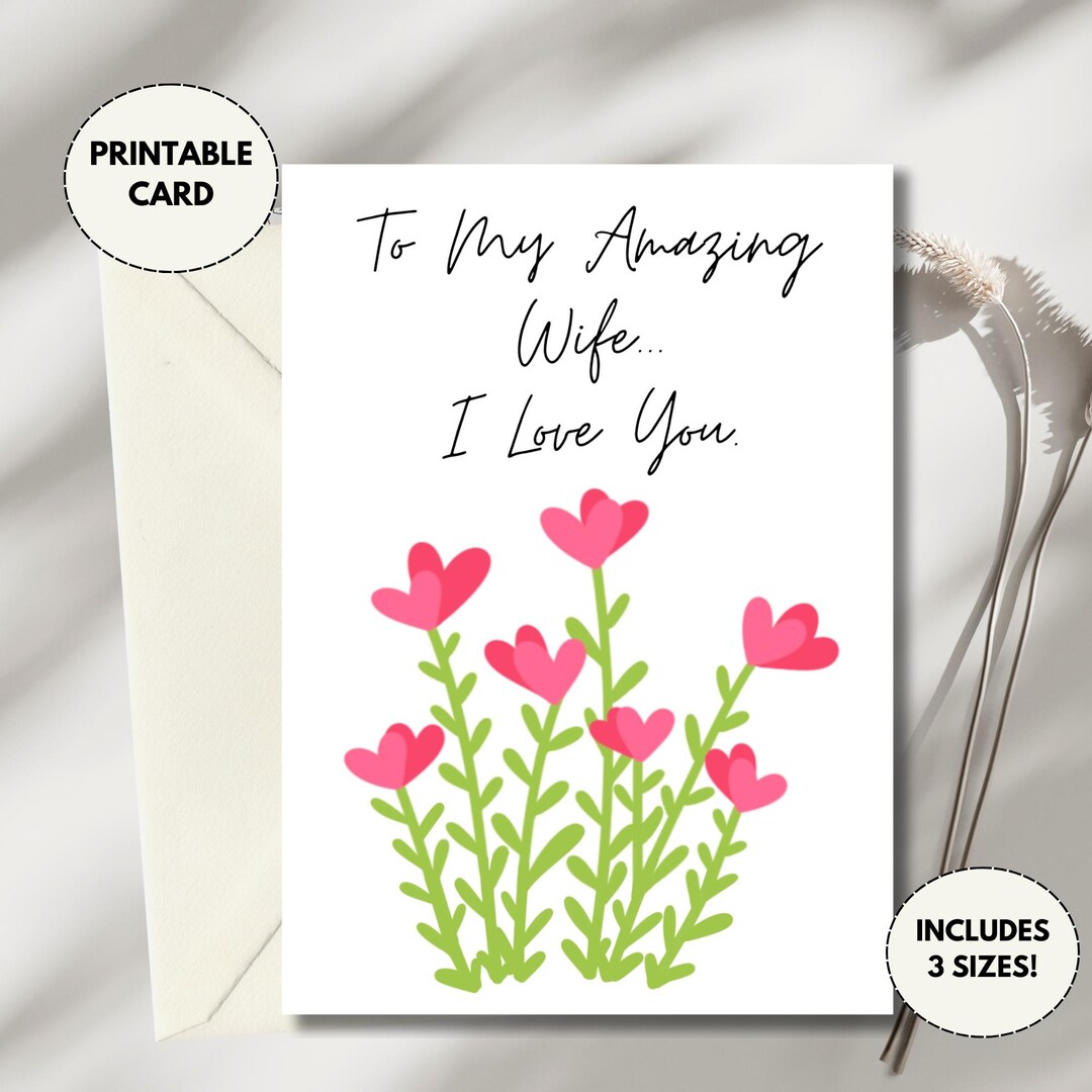Printable Card for Wife | Anniversary Greeting | Wedding Anniversary ...