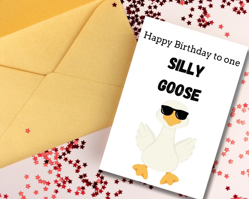 Printable Funny Birthday Card | Silly Goose - Etsy
