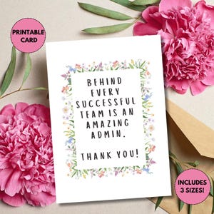 Printable Administrative Professionals Card | Card for Administrative Assistant, Executive Assistant | Administrative Professionals&#39; Day