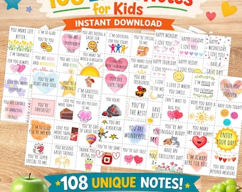 Printable Lunchbox Note Cards | Cards for School Lunch | Lunchbox Notes | Kids Lunch Notes | Encouraging Lunch Notes | Cute Lunch Note Cards