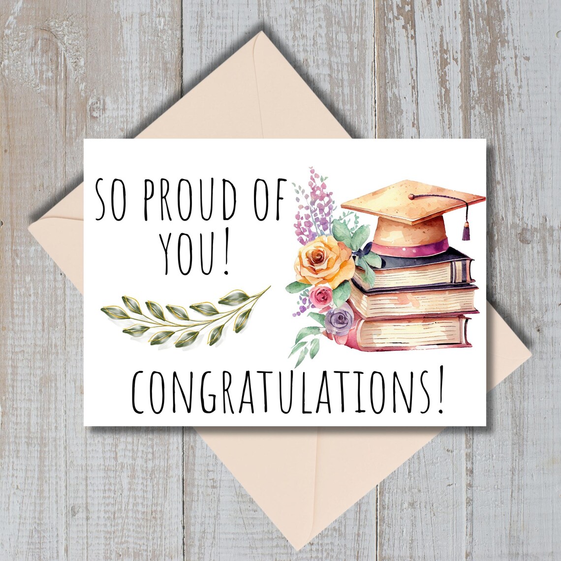 Printable Graduation Card | Floral Graduation Card | High School ...