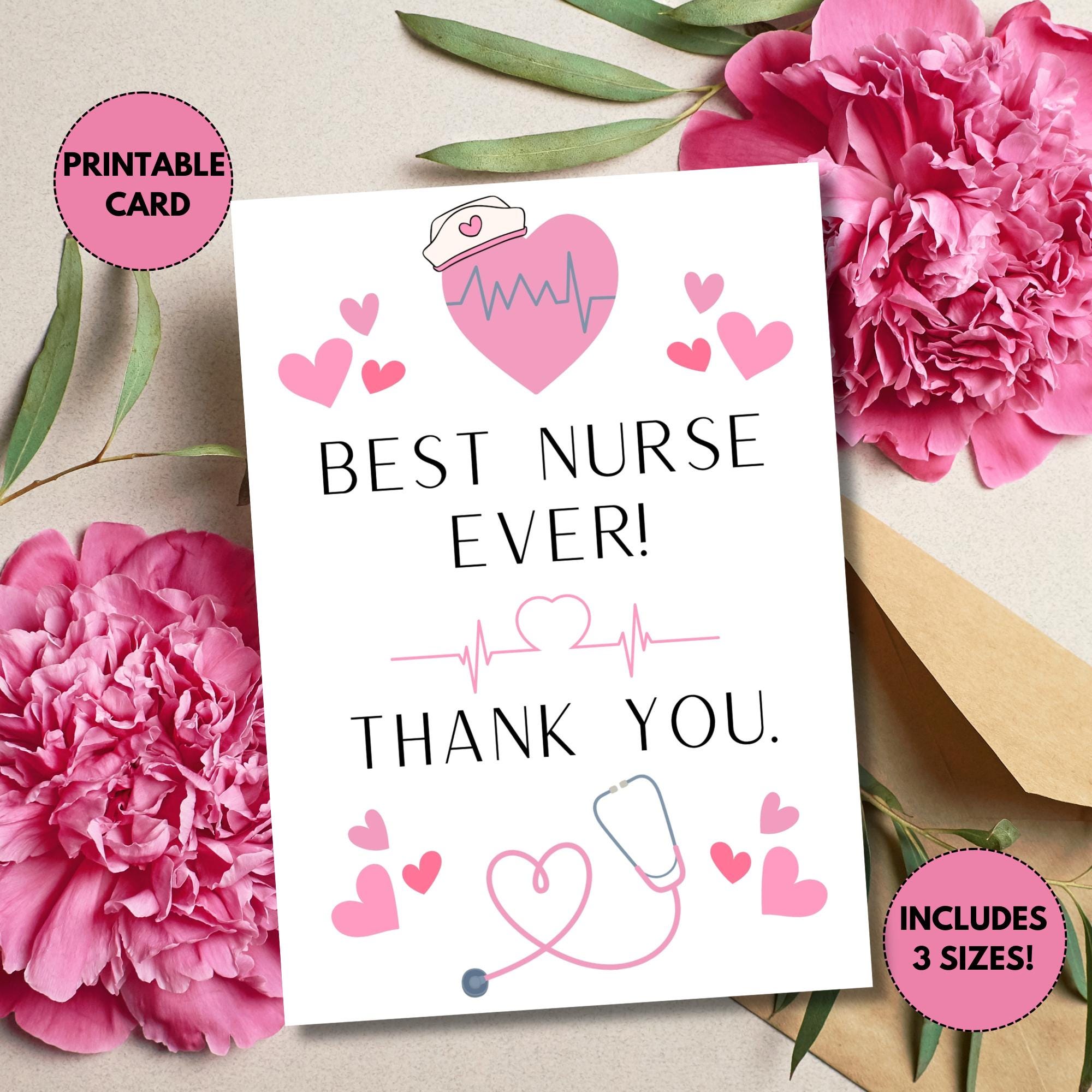 Printable Nurse Thank You Card Nurse Appreciation Week Best Nurse Printable Nurse Thank You Card Nurse Appreciation Week Best Nurse