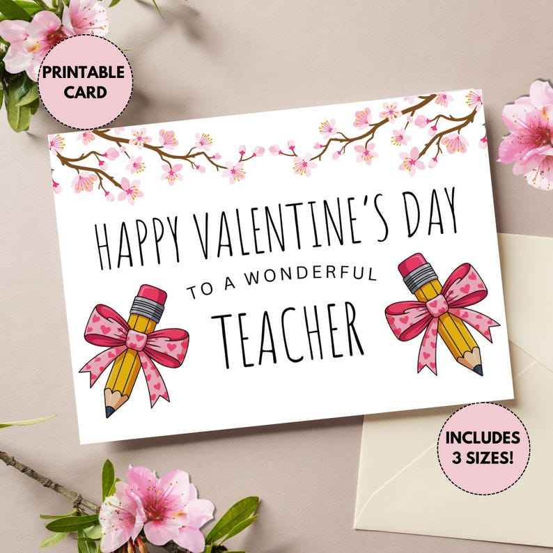 Printable Teacher Valentine's Day Card | Valentine's Day Printable ...