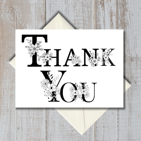 Printable Thank You Cards | 4 Assorted Thank You Cards | Instant