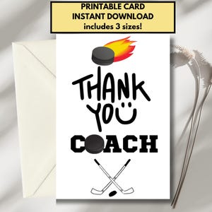 de remerciement imprimable pour entraîneur de hockey | Appréciation des entraîneurs de hockey | Téléchargement instantané | Carte de remerciement pour coach | Carte de l'athlète
