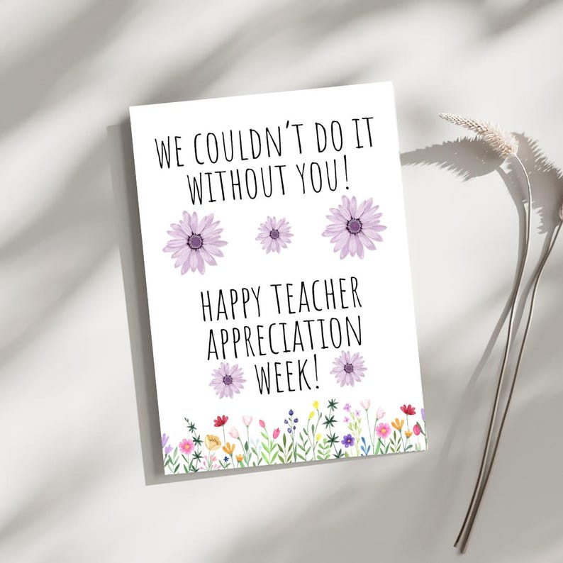 Printable Teacher Appreciation Week Card | Thank You Teacher Card ...