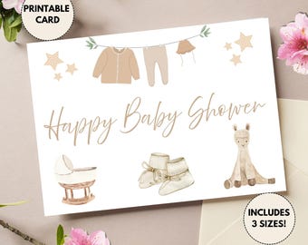 Printable Baby Shower Card | Happy Baby Shower | Baby Girl or Boy | Cute Baby Shower Card | Card for Baby Shower | Baby Shower | Unisex