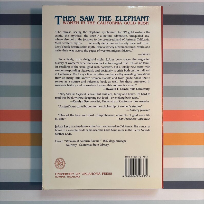 Vintage 1992 Book | They Saw the Elephant: Women in the California Gold ...