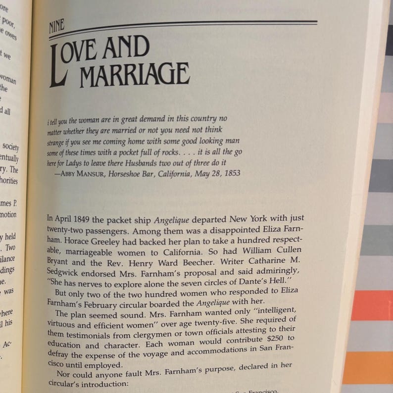 Vintage 1992 Book | They Saw the Elephant: Women in the California Gold ...