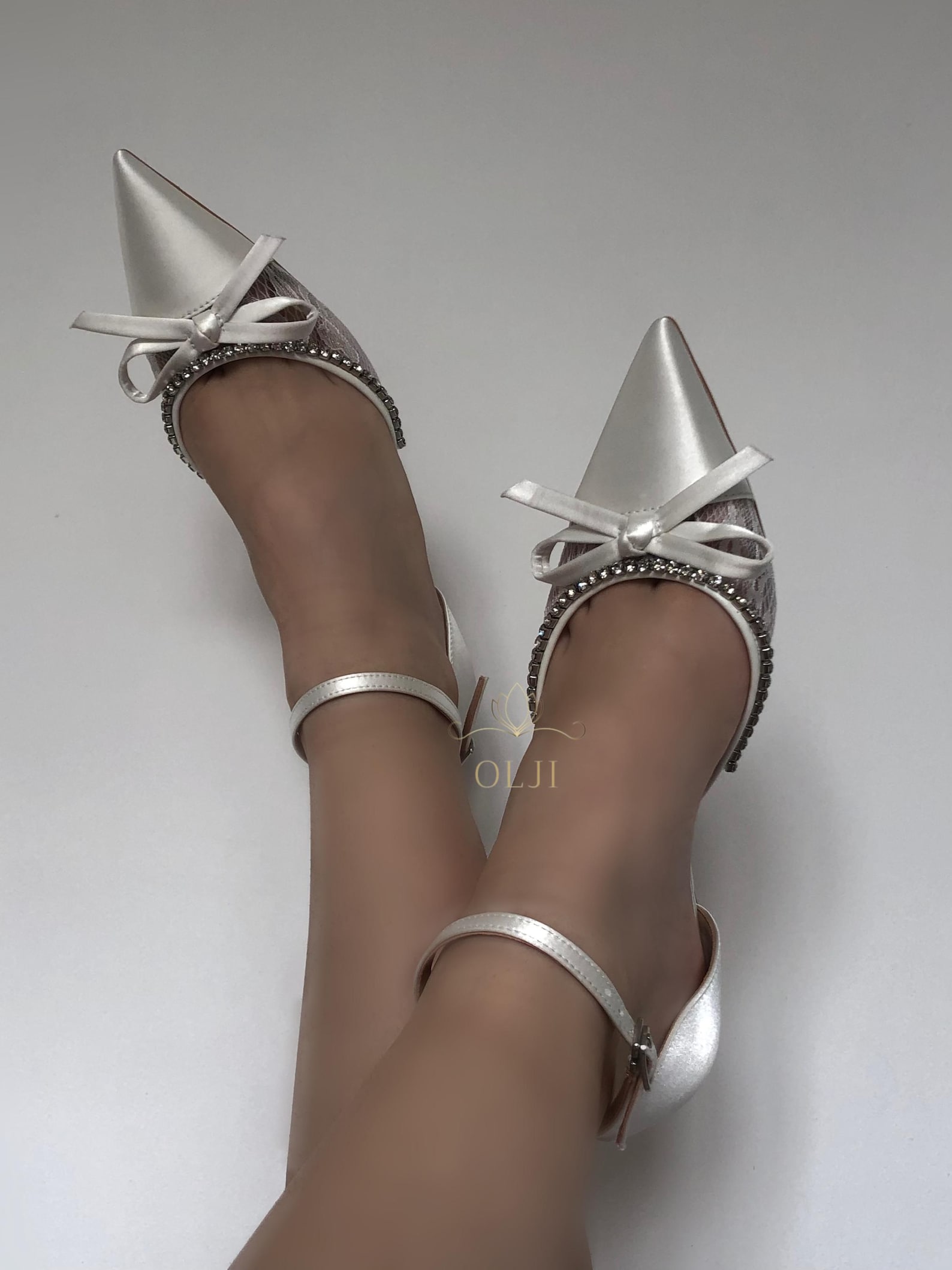 Wedding Satin Lace Shoes With Bow for Bride, Wedding Heels, Wedding ...
