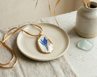 lavender oyster shell pendant for necklace