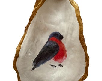 Bird oyster shell ring dish