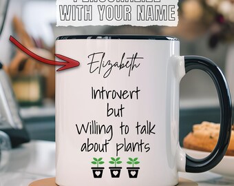 Personalized Introvert Plant Lover Mug | Funny Coffee Cup Gift