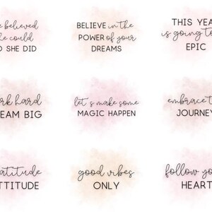 Citations Vision Board 2025, kit téléchargeable Vision Board, lot de 18 cartes de citation Vision Board, citations inspirantes, motivation, manifestation