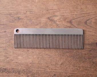 Engraved Titanium Comb | Custom Metal Hair and Beard Comb | Personalized Pocket Comb | Unbreakable Grooming Tool