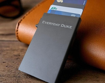 Customized Laser Engraved Aluminum Pop-Up Wallet: Slim RFID Blocking Card Holder