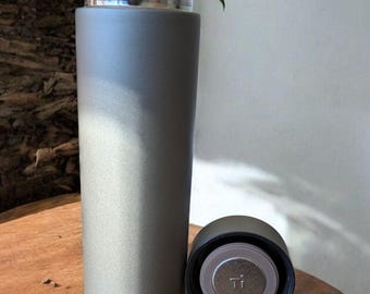 Custom Engraved Titanium Tea Infuser • 17oz Large Tea Strainer • Personalized Engraved Tea Brewer • 8” Tall Travel Infuser • Titanium Filter