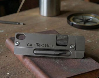 Custom Titanium EDC Multi-Tool Keychain | Personalized Adjustable Wrench & Screwdriver | Minimalist Pocket Tool | Engraved Groomsmen Gift