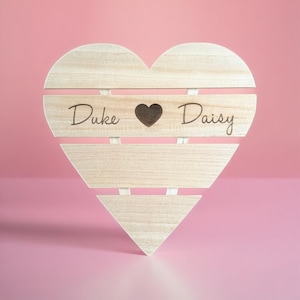 Cuore in legno inciso personalizzato per San Valentino, personalizzato e inciso, regalo per gli innamorati inciso al laser, regalo a forma di cuore, cuore per inaugurazione della casa.