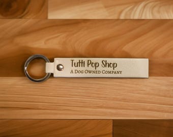 Personalized Faux Leather Keychain: Custom Laser Engraved Keyring
