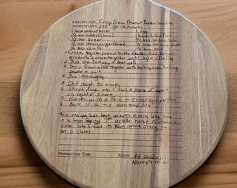 Personalized Recipe Charcuterie Board: Handwritten Family Recipe Gift