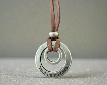 Double Ring Pendant Necklace, Gift