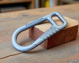 Custom Titaniumn Carabiner Clip Personalized Laser Engraved EDC Keychain | Minimalist Everyday Carry Gear. Small Sized