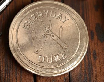 Custom Brass Coin – 1.5" Pocket Token, Laser Engraved EDC Collectible Gift
