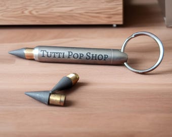Custom Titanium Pencil Keychain, Mini Graphite Pencil – Waterproof, Small and Portable, Personalized with Name, Great Mans Gift, Perfect EDC
