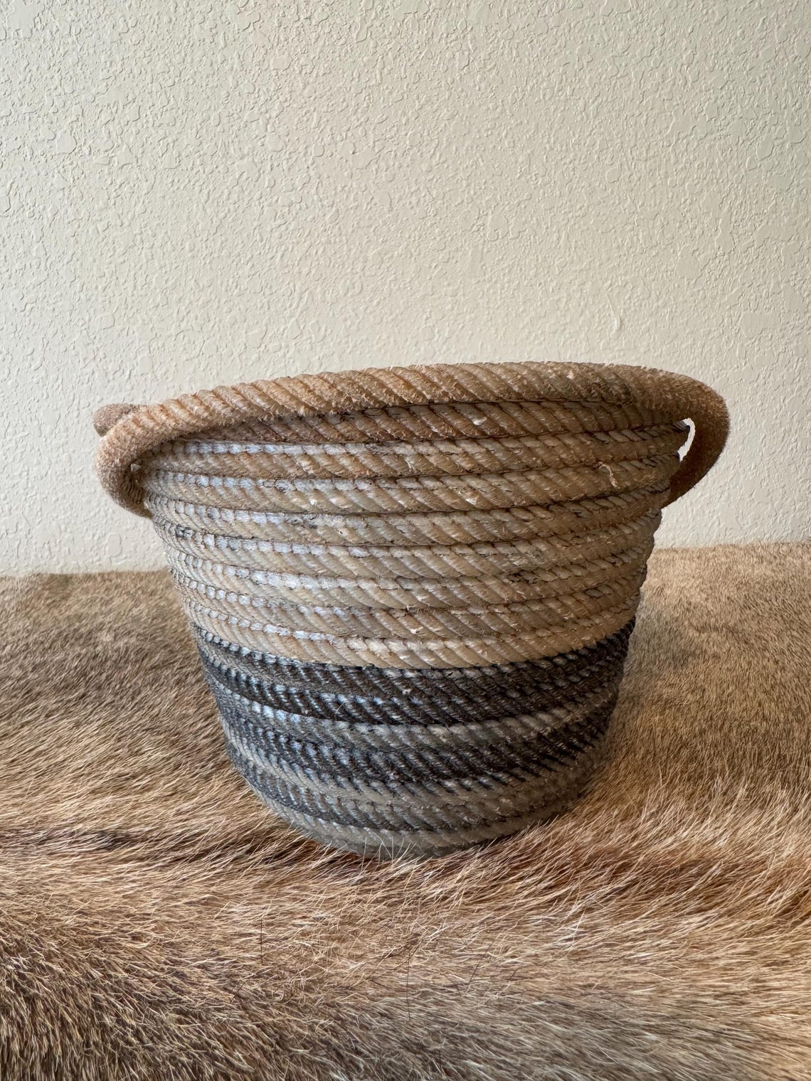 Neutral Lariat Rope Basket/bowel - Etsy