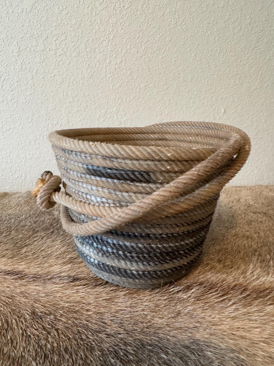 Neutral Lariat Rope Basket/bowel - Etsy