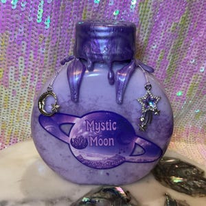 Mystic Moon Lavender Lotion: Fantasy Potion Bottle Bookshelf Decor