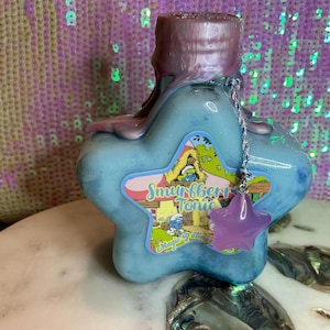 Lotion | Schlumpfbeere Tonic |Blaubeere | Sternförmige Trankflasche | Schlümpfe Sammlerstück | VERSAND KOSTENLOS innerhalb der USA