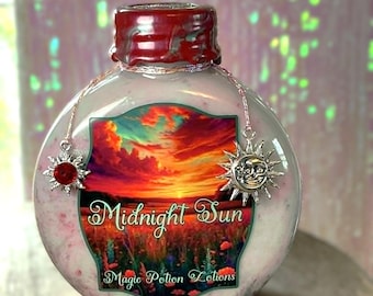 Lotion | Mitternachtssonne | Wassermelone Duftend | Fantasietrank | Apothekerflasche | Bücherregal Decor