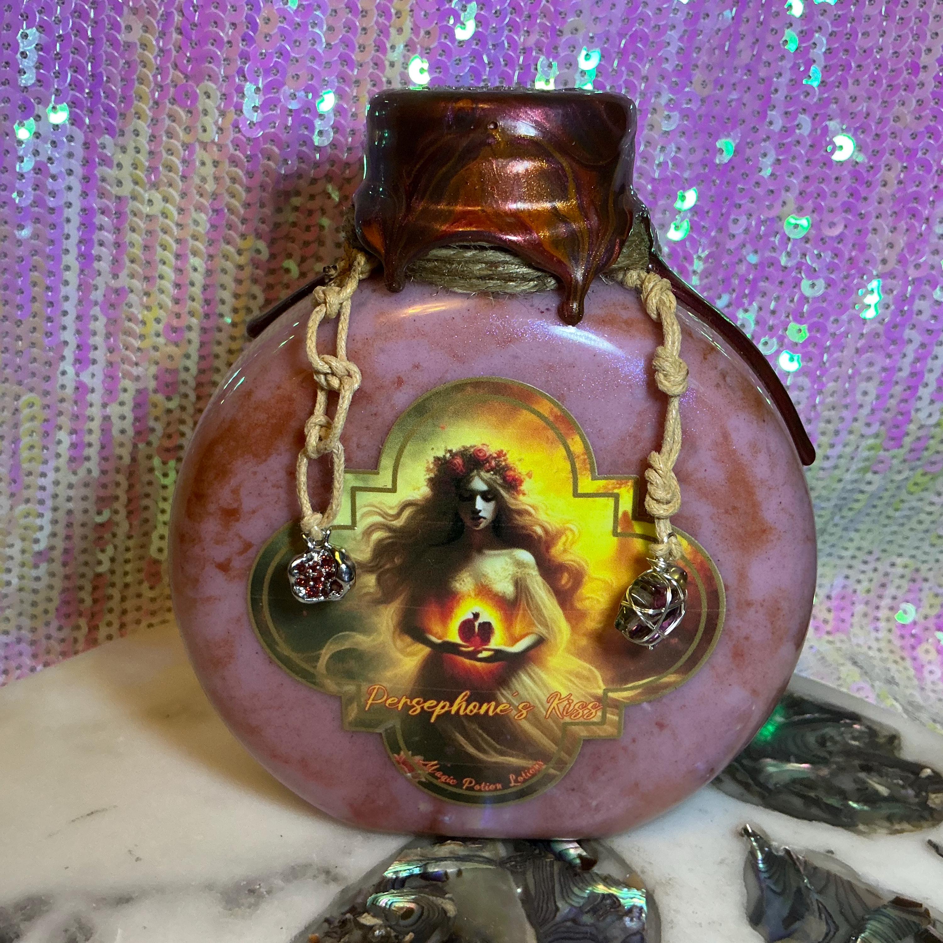 Persephone's Kiss Lotion: Pomegranate Scented Magic Potion Bottle