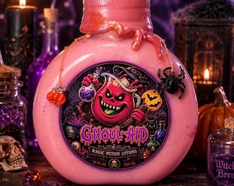 Lotion | Ghoul-Aid | Fruit Punch Scented | Halloween Potion Bottle | Spooky Season Decor