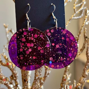 Purple sparkly earrings!
