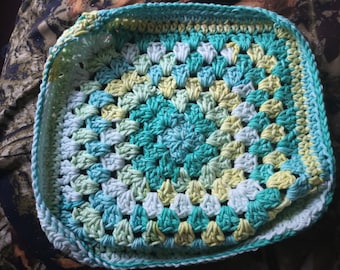Hand crocheted granny square dish cloth