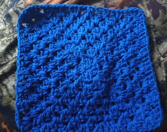 Blue granny square dish cloth