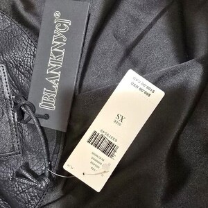 Anthropologie BLANKNYC Damjacka L P Svart Motorcykel Vegansk Läder Dragkedja NY bild 3
