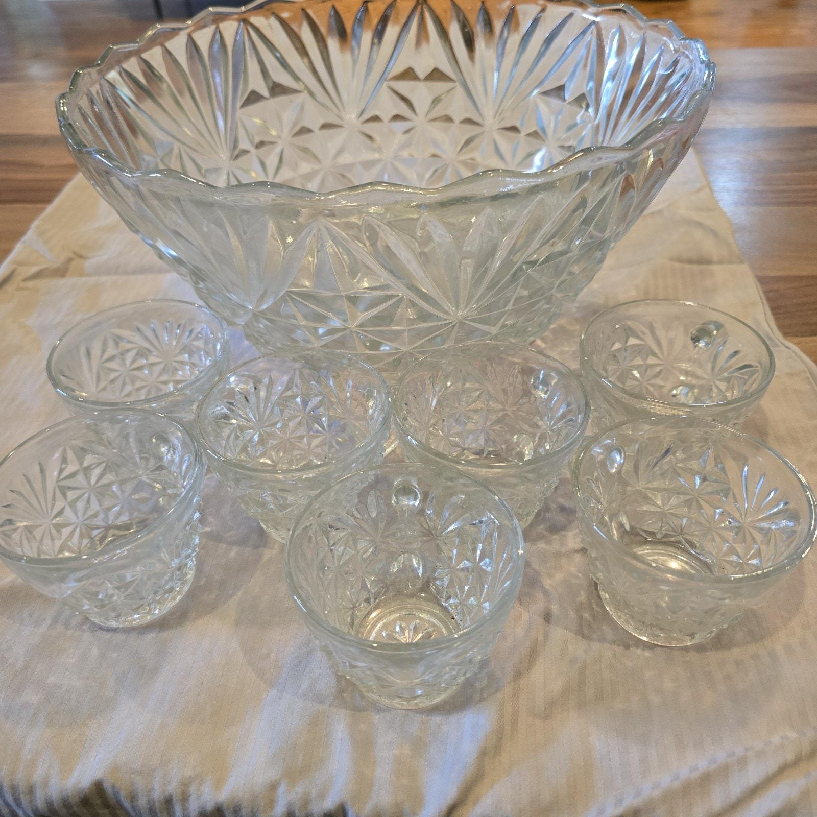 Punch bowl set anchor hocking arlington - Etsy 日本