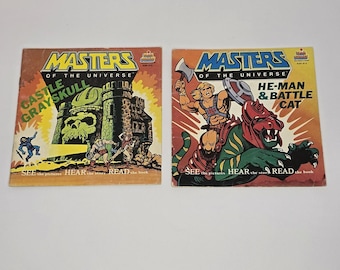 Masters Of The Universe Talking Books & Records 1983 Vintage MOTU He-Man Battle