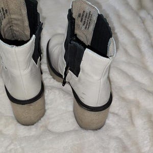 NEW Free People James Chelsea Ankle Boot Sz 8.5/39 White Leather Side Zip Womens image 4