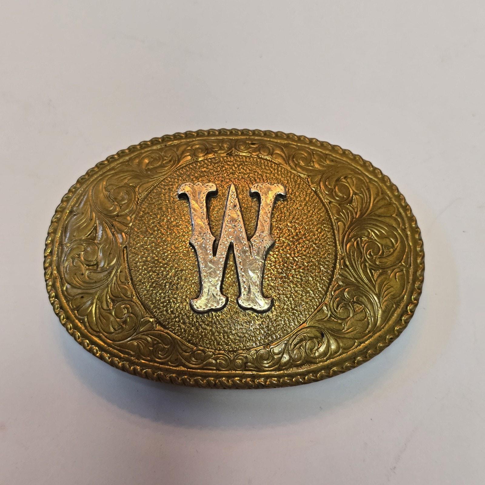 Vintage El Arturo Bronze Belt Buckle by Crumrine‎ Jewelers Floral Scroll--433.25 Crumrine Bronze Original Vintage Belt Buckles for sale | eBay main image 2