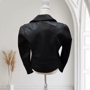 Anthropologie BLANKNYC Damjacka L P Svart Motorcykel Vegansk Läder Dragkedja NY bild 2
