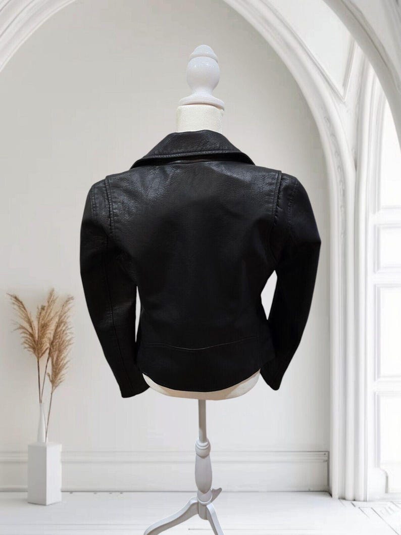 Anthropologie BLANKNYC Damjacka L P Svart Motorcykel Vegansk Läder Dragkedja NY bild 2