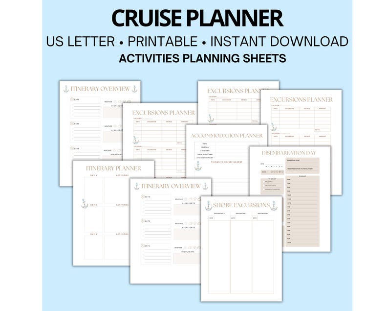 Cruise Planner: 34 Page Printable Planner PDF, Vacation Planning Sheets ...